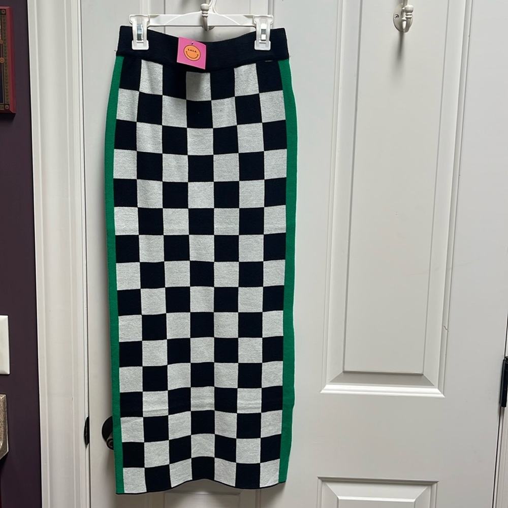 Dressed in Lala NWT checkered midi skirt